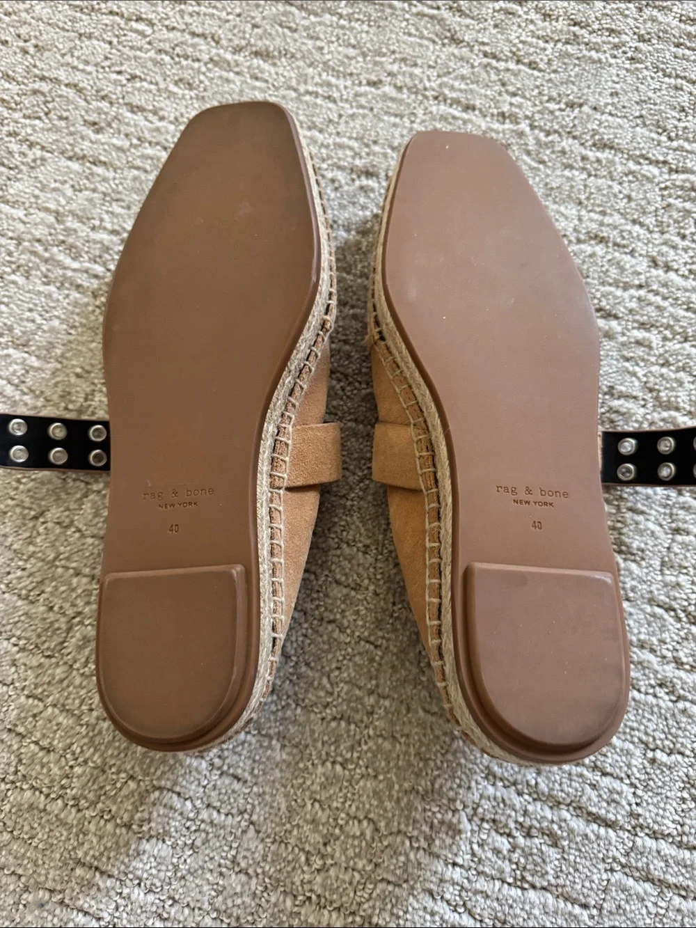 Rag & Bone Anteros Suede Mary Jane Espadrilles Tan Size 40 NWOB
